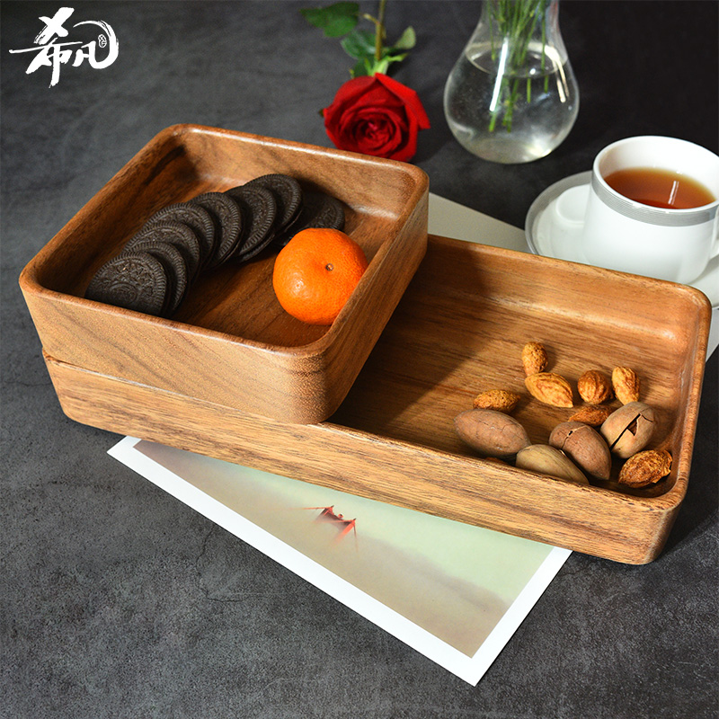 希凡北美黑胡桃木托盤實木幹果盤家用創意日式茶盤果茶托盤整收納在類目 家居飾品, 裝飾器皿, 果盤/果簍中 - 來自Buy2taobao.com提供專業的淘寶代購服務