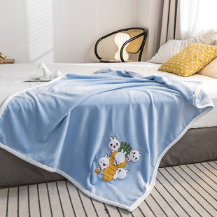 儿童单层小毛毯幼儿园宝宝午睡毯子办公室汽车沙发膝盖空调毯夏季