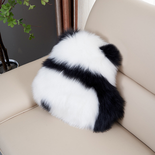 仿羊毛熊猫抱枕萌兰和花花沙发靠垫客厅床头生日礼品女生毛绒靠枕