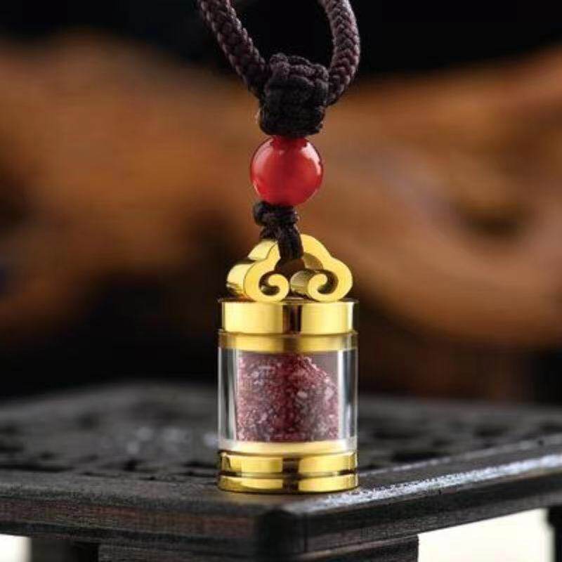 钛钢朱砂空心瓶子吊坠男女护身符挂件楞严咒嘎乌盒紫金沙挂件配饰