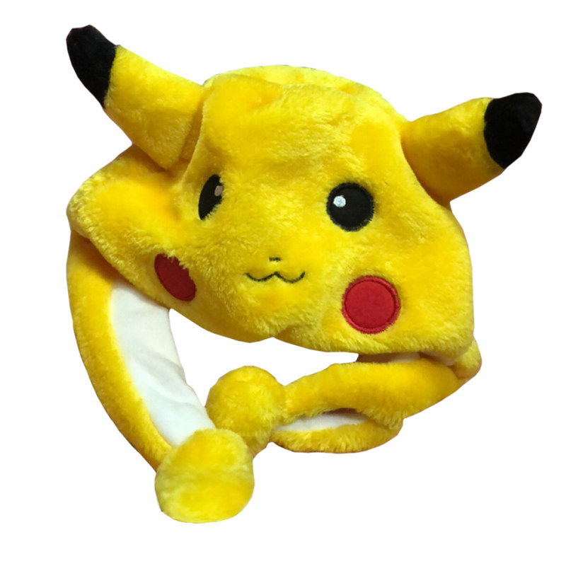 抖音迪士尼皮卡丘头套搞怪帽子ins女可爱网红拍照毛绒头饰沙雕笑