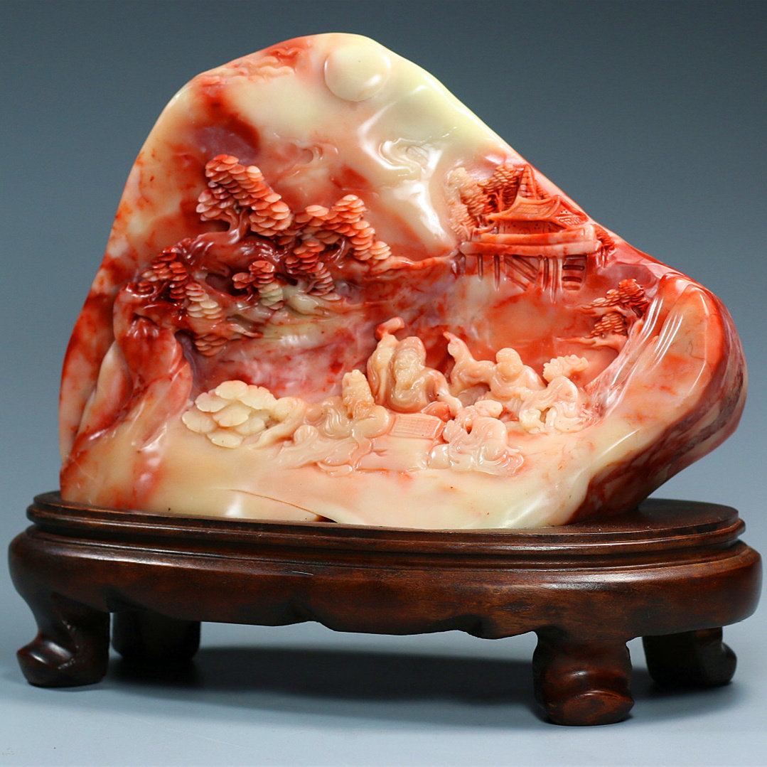 精美寿山芙蓉石《指日高升》摆件