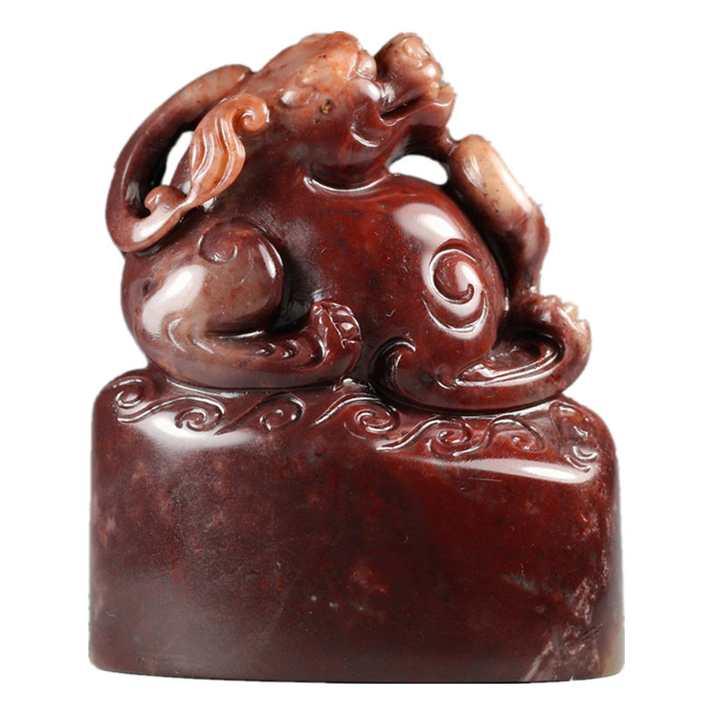 寿山石 月尾紫 《兽钮》章