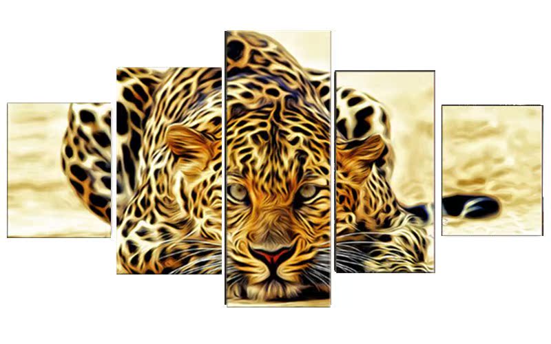 5 Piece Abstract Leopards Modern Home Wall Decor Canvas Wall|ruв категории Украшения,ювелирные изделия, обслуживание идентификации товаров, другие - от Buy2taobao.com для оказания профессиональной услуги покупки агента Taobao
