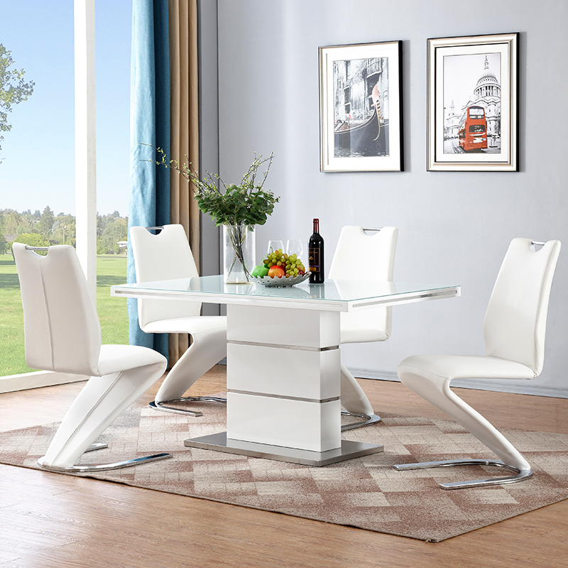 餐桌椅组合小户型家用实木方形现代简约吃饭桌子洽谈卡西餐桌