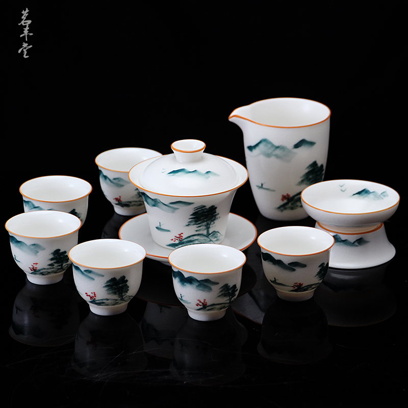 羊脂玉白汝窑手绘茶具套装功夫茶具整套开片陶瓷盖碗茶壶家用茶杯在类目 餐饮具, 茶具, 功夫茶具中 - 来自Buy2taobao.com提供专业的淘宝代购服务