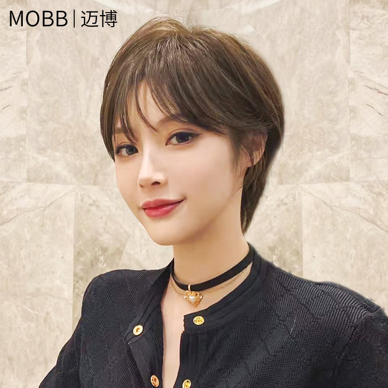 假发女短发韩式气质波波头短发造型网红减龄圆脸全真人发丝假发套