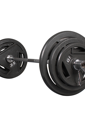 杠铃家用男士健身运动专业大重量练臂肌烤漆三孔手抓杠铃50 100kg