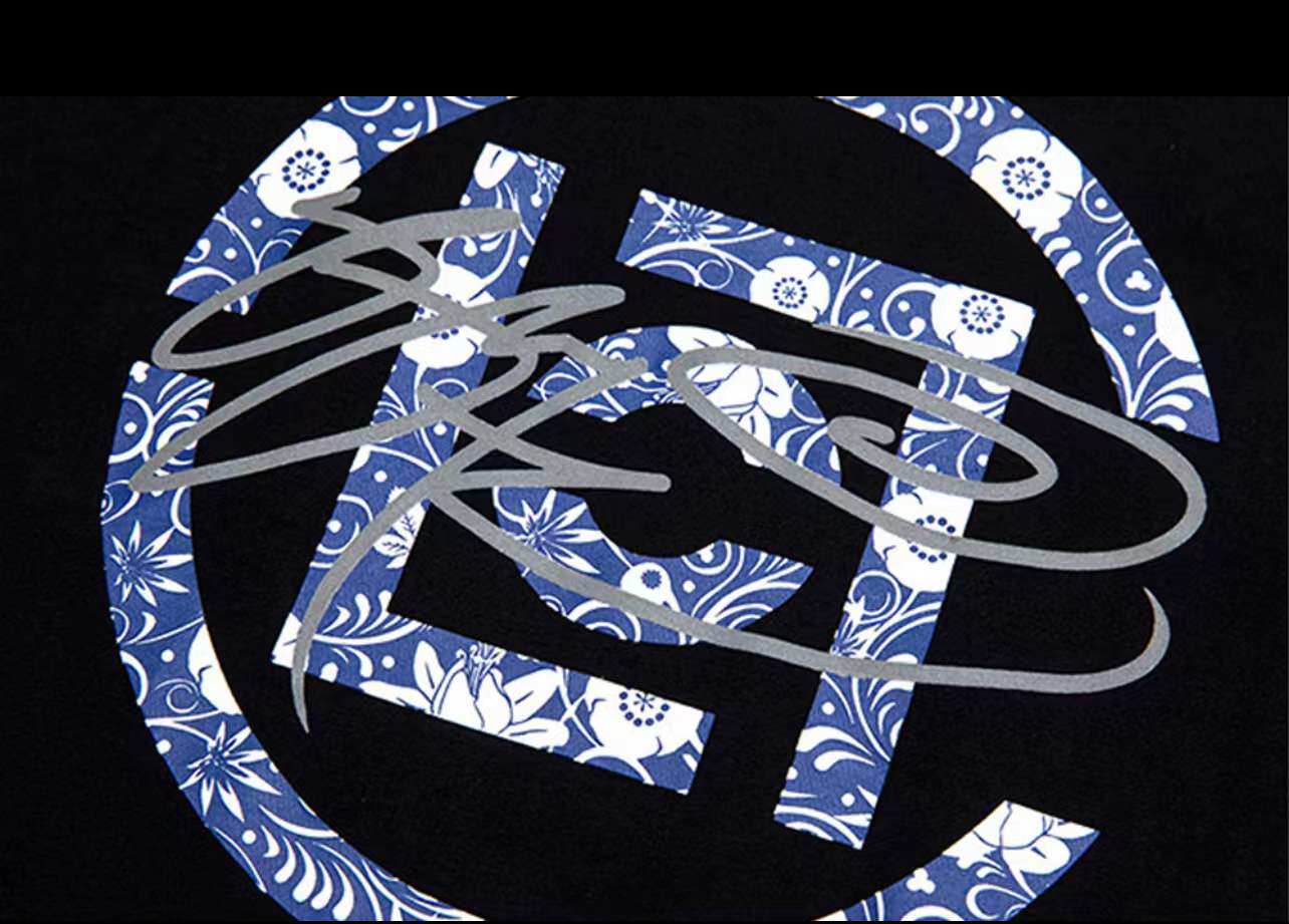 特价clot联名_ssur plus联名clot陈冠希3m反光青花瓷短袖宽松t恤男女