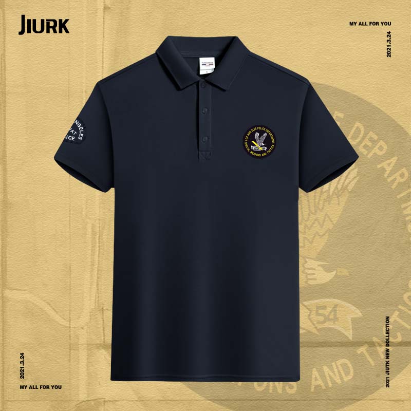特殊战术小组swat鹰lapd探员翻领polo衫男女欧美风纯棉短袖上份1已售