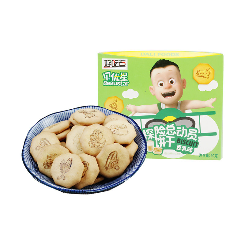 好吃点贝优星探险总动员饼干豆乳味 90g/盒