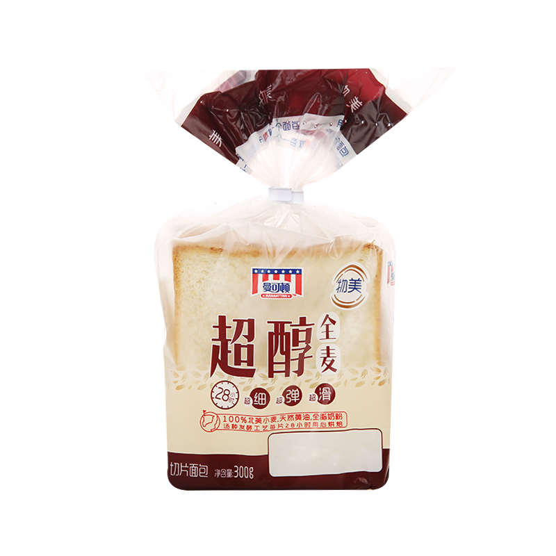 曼可顿超醇 全麦 300g 新老包装随机早餐面包营养