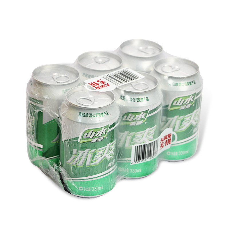 青岛山水冰爽啤酒330ml*6罐/组青岛啤酒优质特制经典