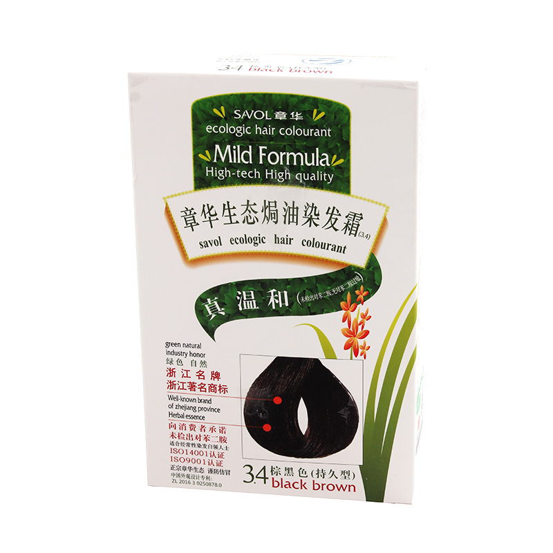 章华生态焗油染发霜(棕黑) 140ml/盒|ruв категории кондиционер для волос/парик, Крашеные волосы, Другие волосы, Пермской продукции - от Buy2taobao.com для оказания профессиональной услуги покупки агента Taobao