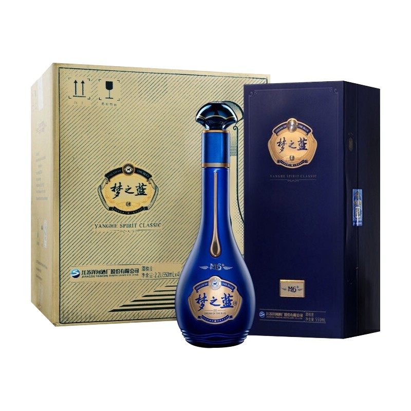洋河梦之蓝m6 白酒白酒40.8度550ml*4瓶/整箱