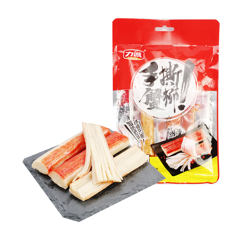 力诚手撕蟹柳蟹棒蟹肉棒(香辣味)102g/袋