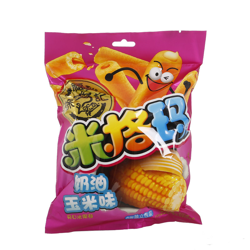 徐福记米果卷米格玛奶油玉米90g/包休闲零食食品吃货小吃网红