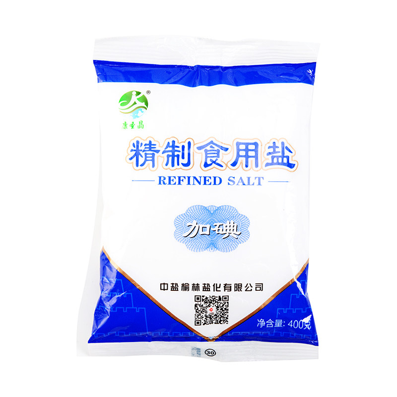 康圣晶精制食用加碘盐400g/袋