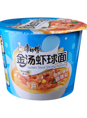 康师傅112g金汤虾球桶面方便面