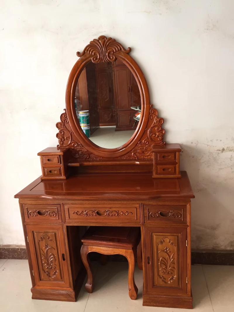 实木化妆台妆凳花梨梳妆台红木中式雕花梳妆台