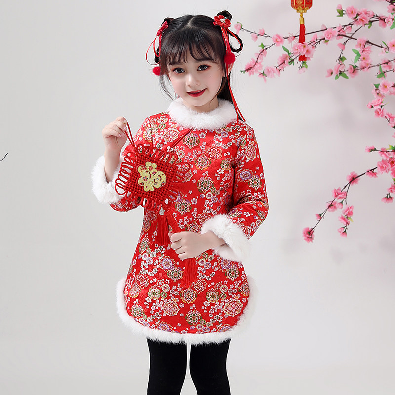 汉服女童冬装儿童拜年服保暖唐装