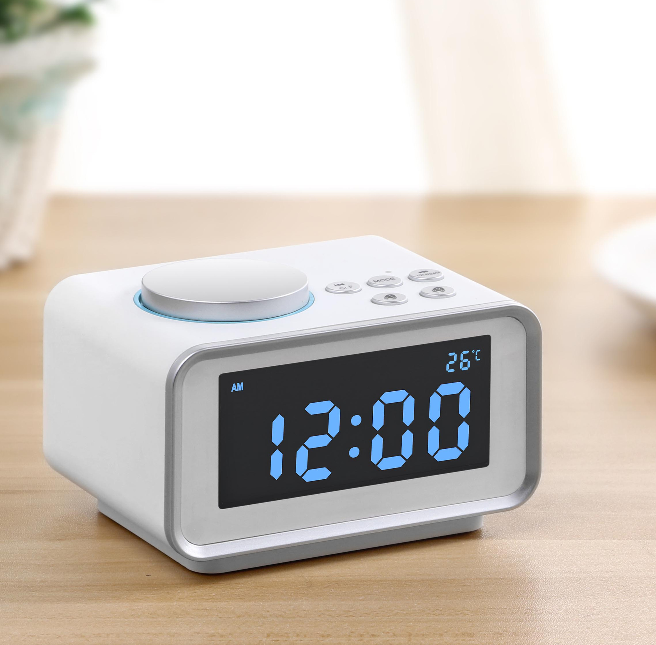 批发酒店客房闹钟摆件星级酒店简约床头夜光音乐多功能电子时钟