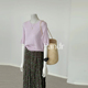 【PANDR】软糯哈基米~温婉似玉的美式复古学院风麻花短袖针织上衣
