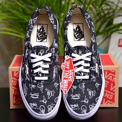 【现货】VANS/范斯新款绳子印花Authentic黑低帮板鞋VN0004MLKMK