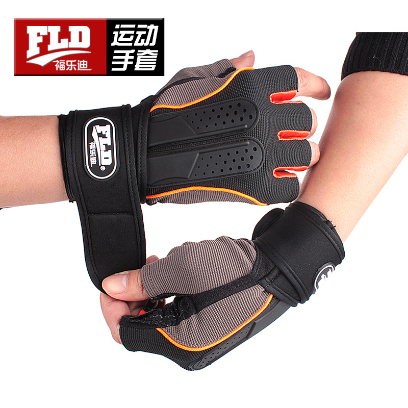 FLD健身手套男女哑铃器械力量训练透气防滑护掌护腕半指运动护手