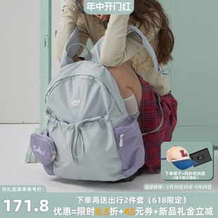 轻便的关己&萝拉出行轻便书包女大学生 运动旅行双肩包设计感小众