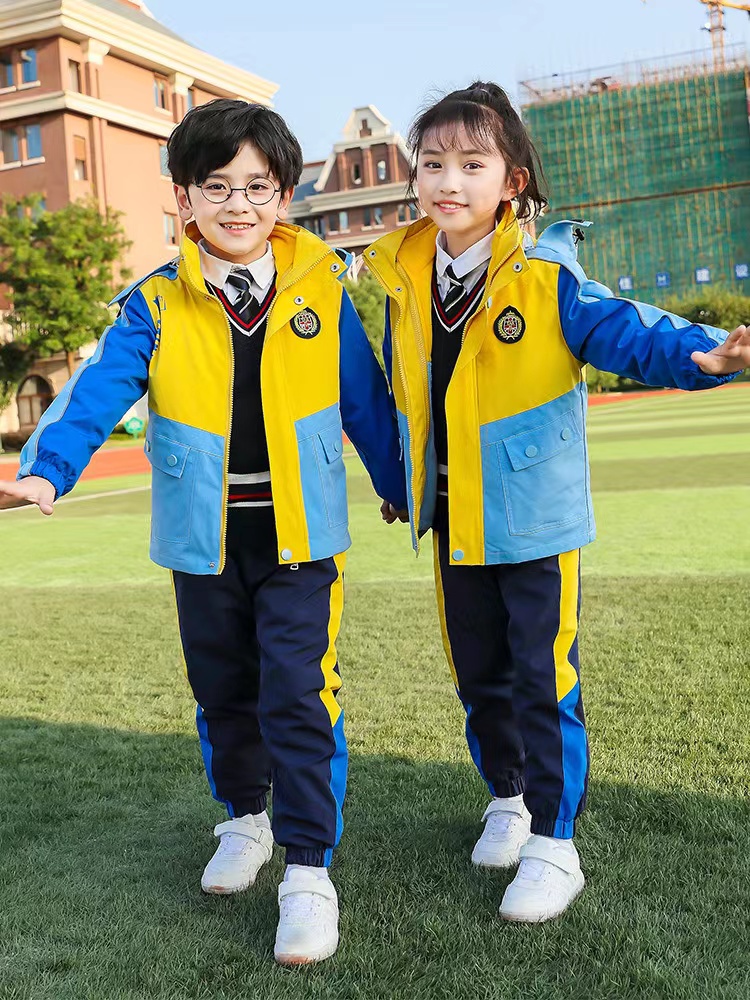 小学生冲锋衣校服套装儿童幼儿园园服秋冬装三件套班服秋季运动服