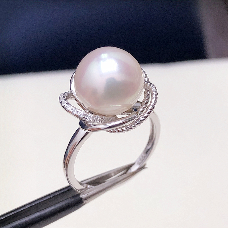 特价珍珠戒指女纯银天然淡水