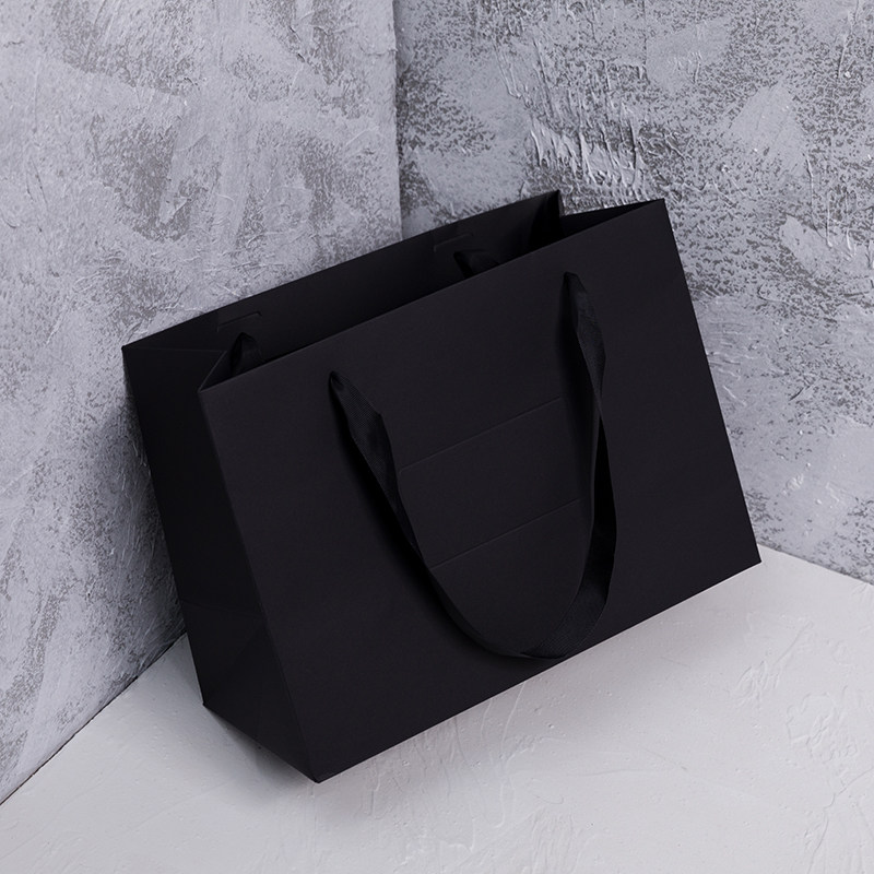 一折礼品袋纸袋 手提袋高档 黑色