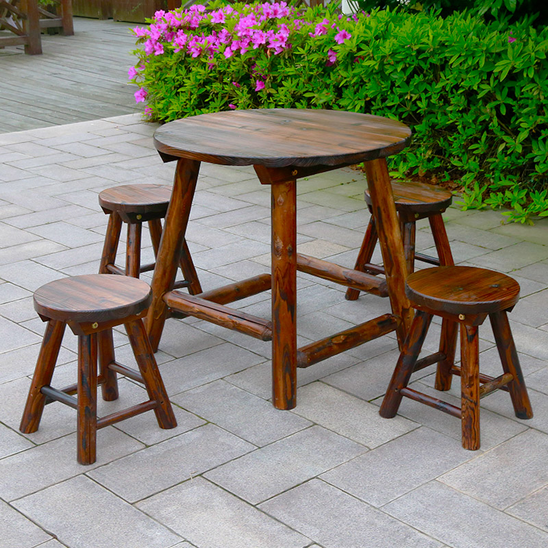 gudi旗舰店的优惠券大全—户外碳化实木质防腐木桌椅/阳台酒吧茶室