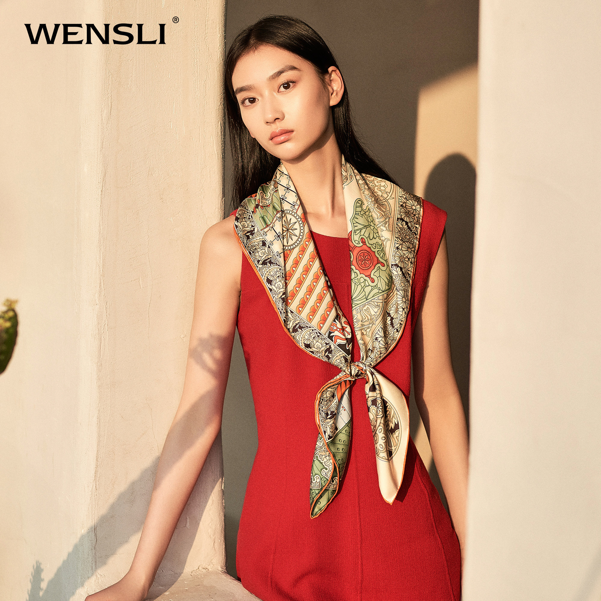 万事利真丝丝巾女夏季送礼妈妈杭州丝绸桑蚕丝时尚大方巾-木兰辞