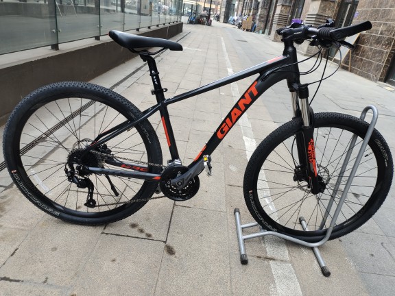 二手捷安特atx 830成人变速铝合金27速油压碟刹避震山地自行车