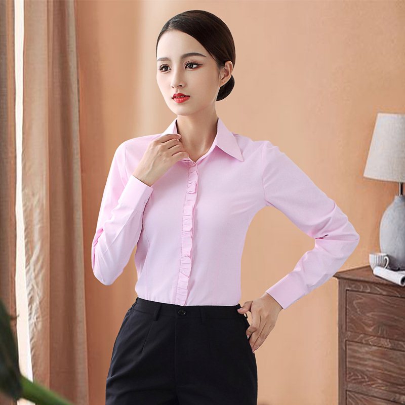 2018春秋新款兴业银行行服长袖衬衫粉色工装制服女柜台衬衣套装|msdalam kategori Butik wanita / wanita, shirt - dari Buy2taobao.com untuk memberikan perkhidmatan ejen Taobao profesional membeli