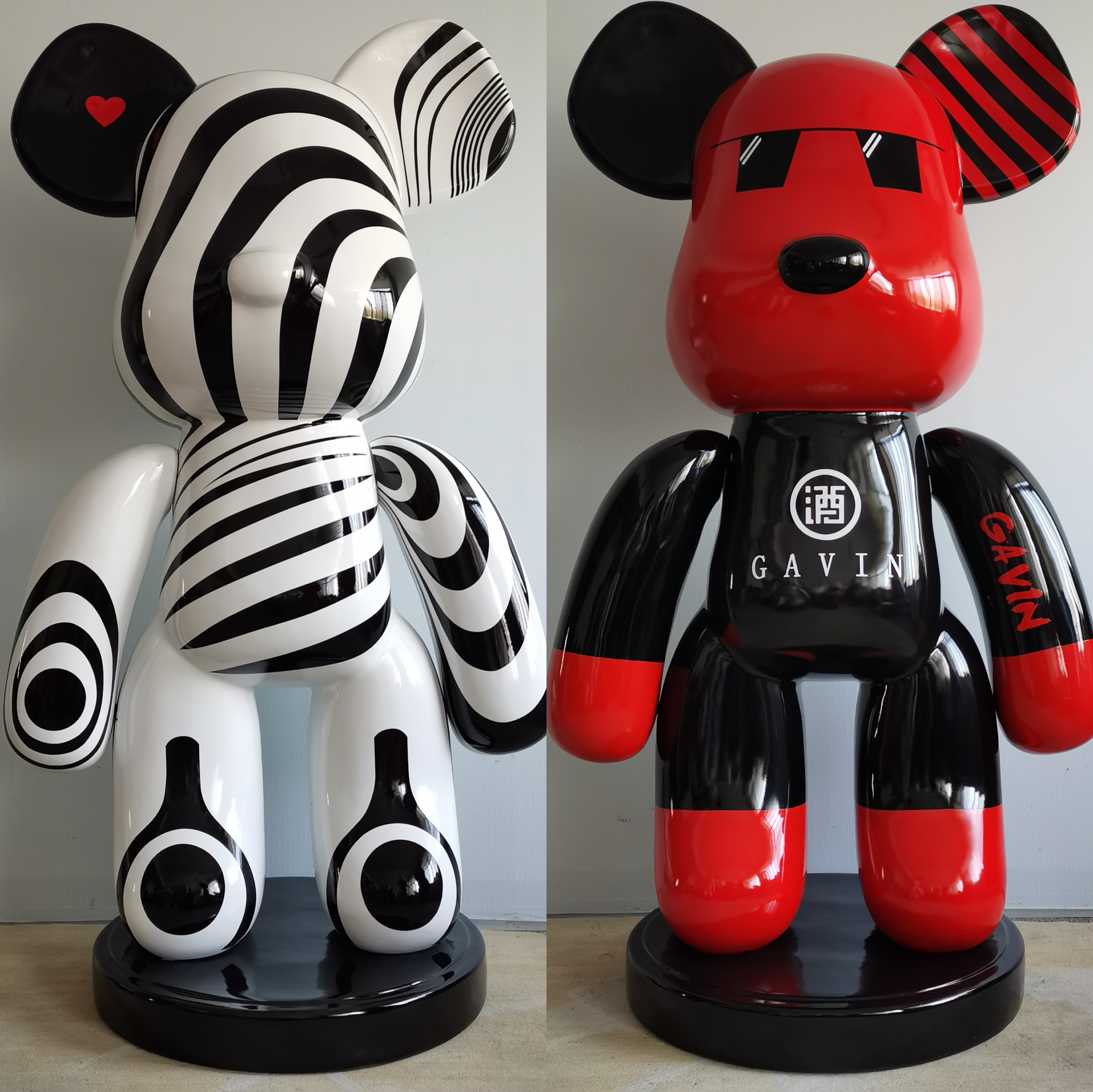 网红暴力熊公仔摆件商场酒吧餐厅橱窗美发店铺软装潮流摆设雕塑