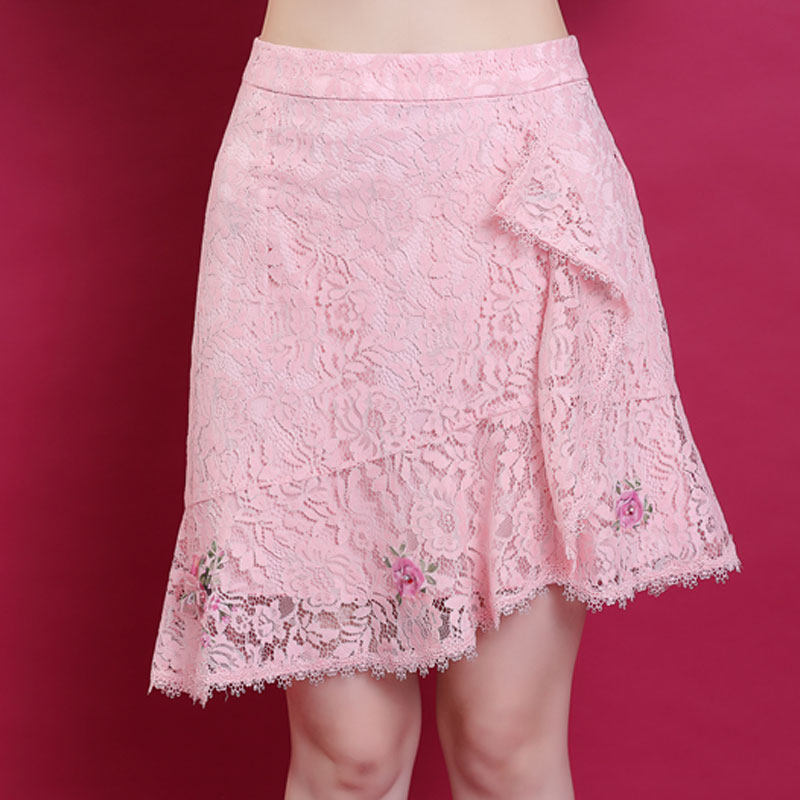 淑女粉红玛丽2022春夏新款女装正品甜美蕾丝半身裙短裙裙子a字裙
