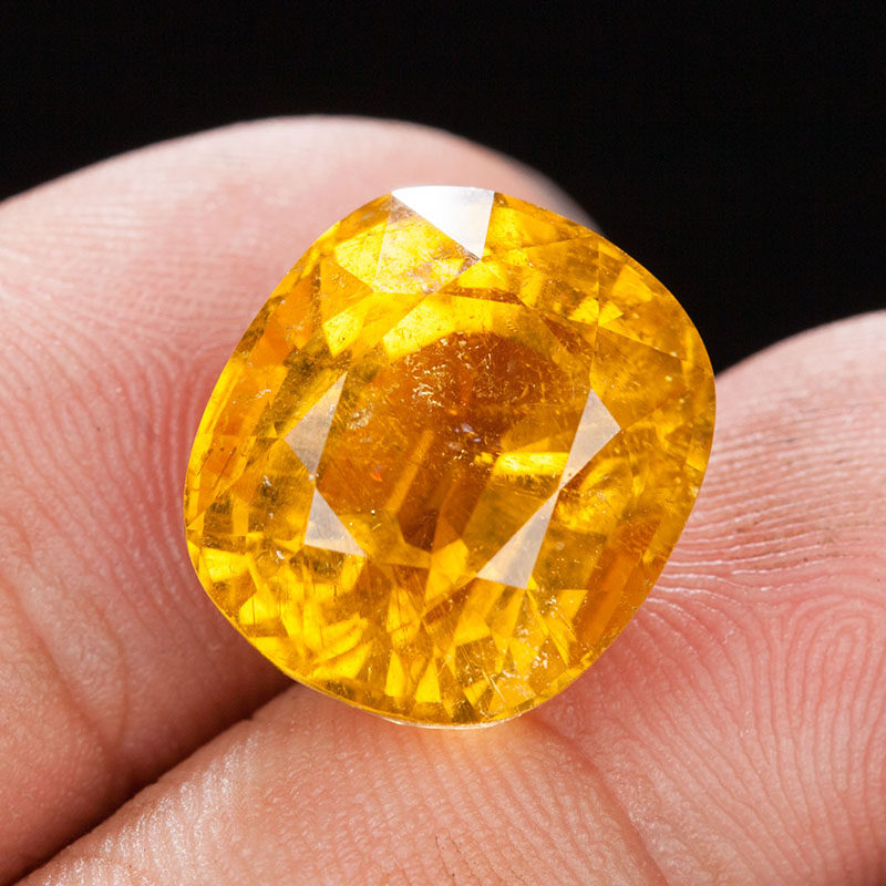 15.5ct 大颗粒稀有黄碧玺裸石戒面 火彩全满 收藏孤品