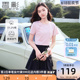 香影新中式粉色t恤女短袖2024夏季新款国风甜美盘扣圆领正肩上衣