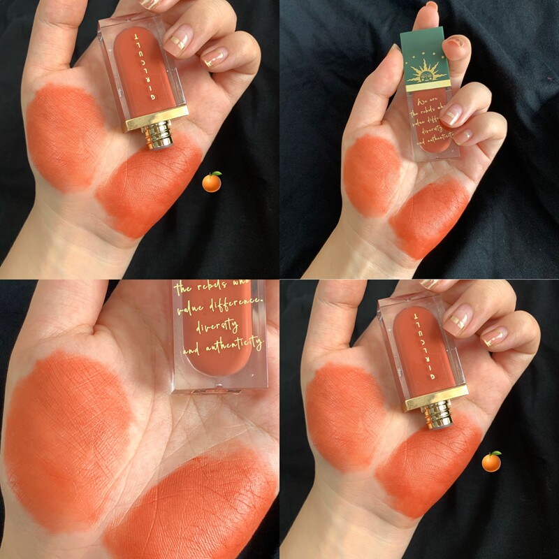 包邮 店主私藏春夏唇釉带细闪的 珊瑚橘色敲元气薄涂减龄哑光持久口红