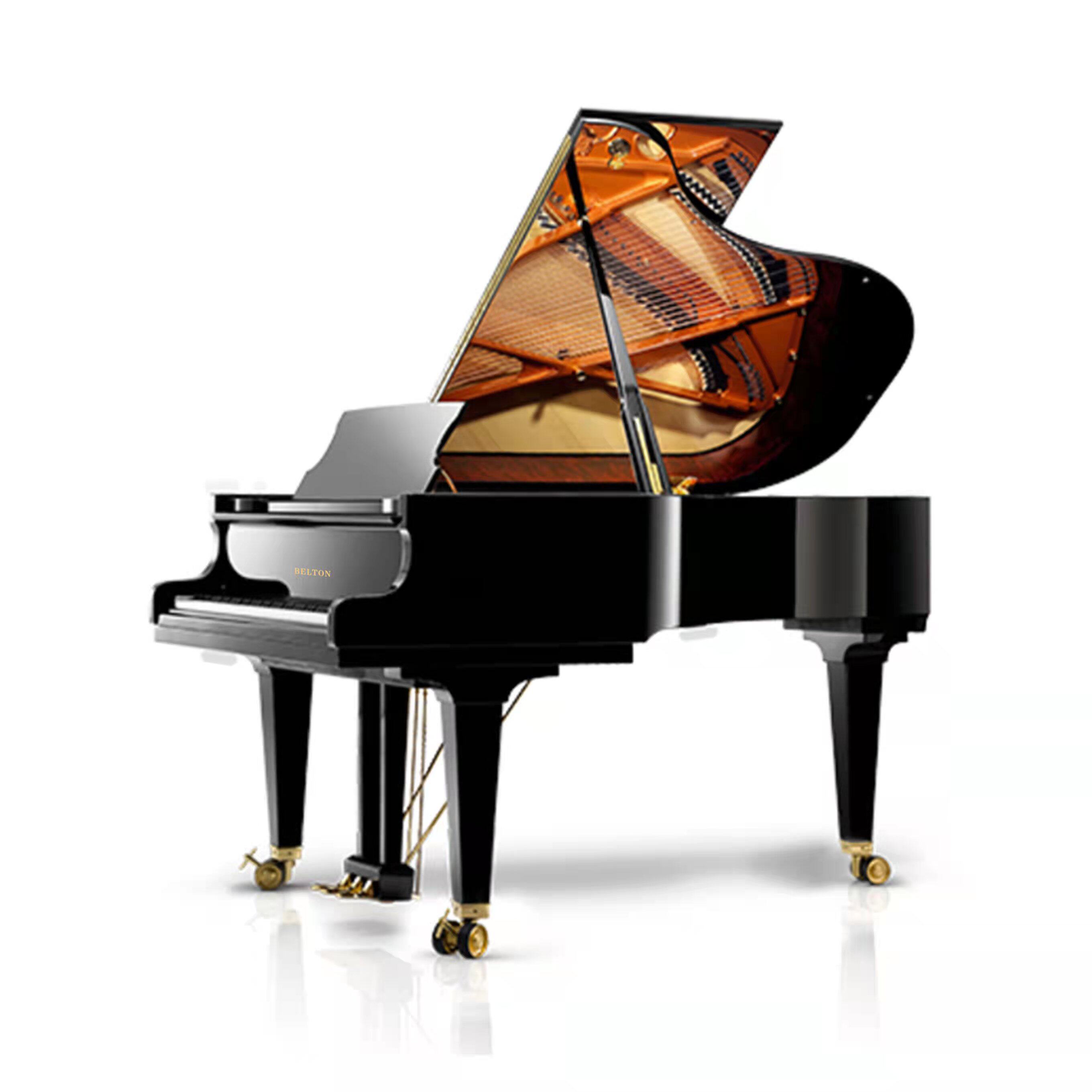 贝尔顿bugp186黑色亮光1860mm长三角钢琴专业演奏表演练习琴