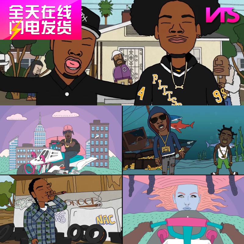 嘻哈黑人脏辫卡通动漫说唱hiphop酒吧夜店le设计素材