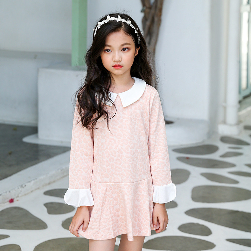 儿童公主裙长袖 中大童韩版女童纯棉连衣裙秋季18024
