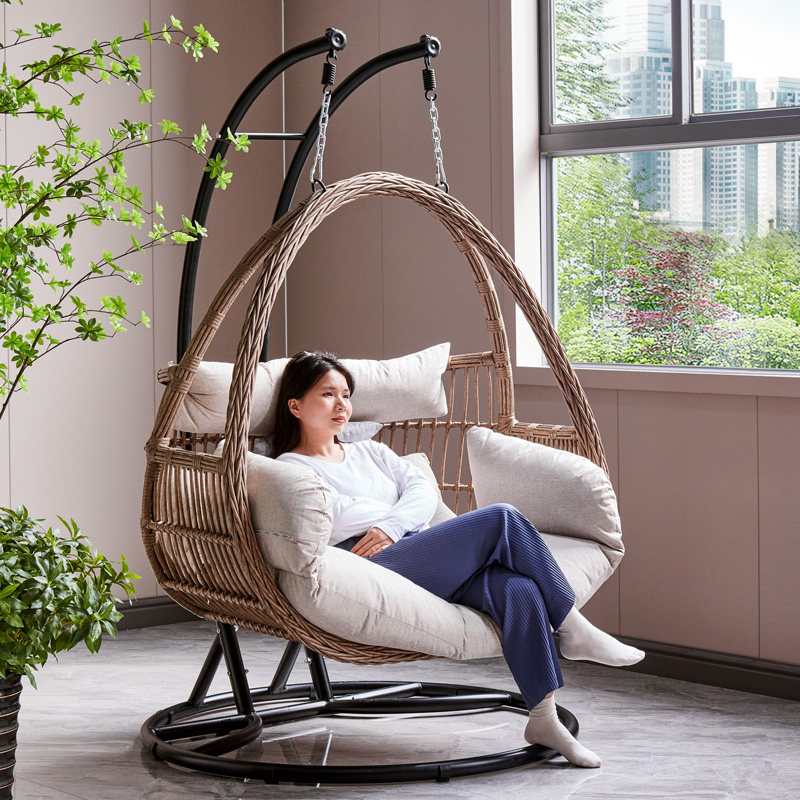 吊椅阳台双人摇篮椅子室内懒人秋千网红鸟巢吊床摇椅吊蓝家用藤编