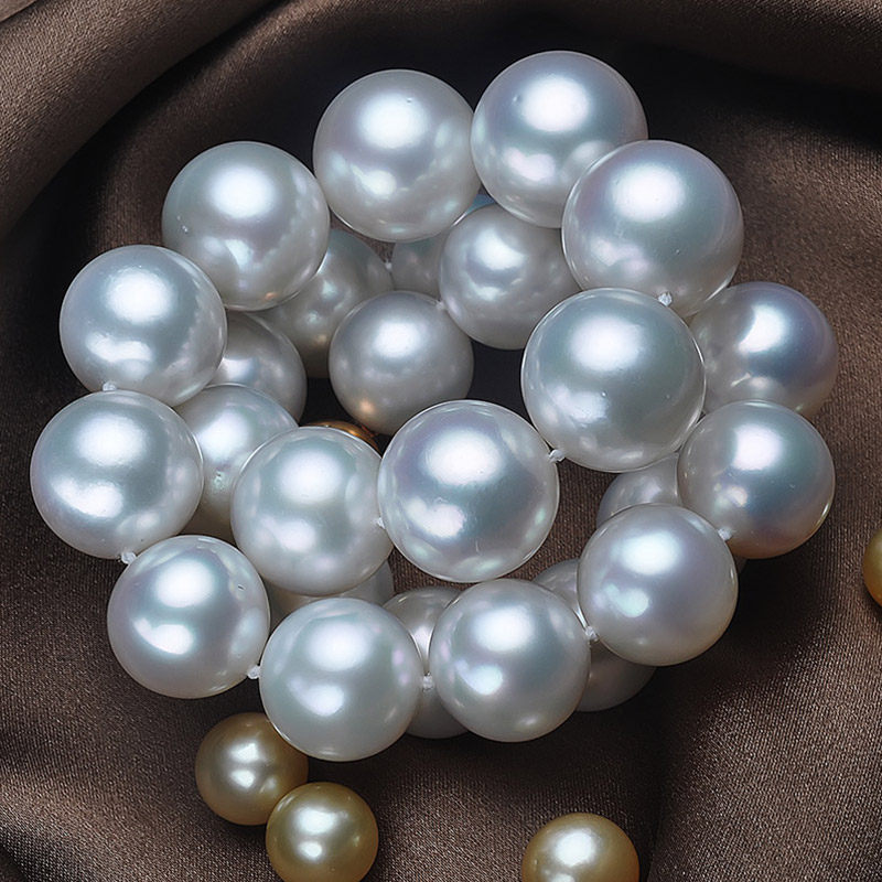 千足珍珠奢华正圆极亮17.6mm大颗南洋海水珍珠项链 至尊极品宝石