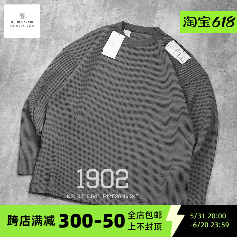 现货 N.HOOLYWOOD 24SS TEST LONG SLEEVE 军事线 华夫格 长袖T恤