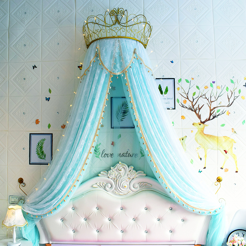 床幔公主风蚊帐家用蕾丝床头帘纱帐皇冠支架婚庆装饰卧室床帘幔纱在类目 床上用品, 床幔中 - 来自Buy2taobao.com提供专业的淘宝代购服务