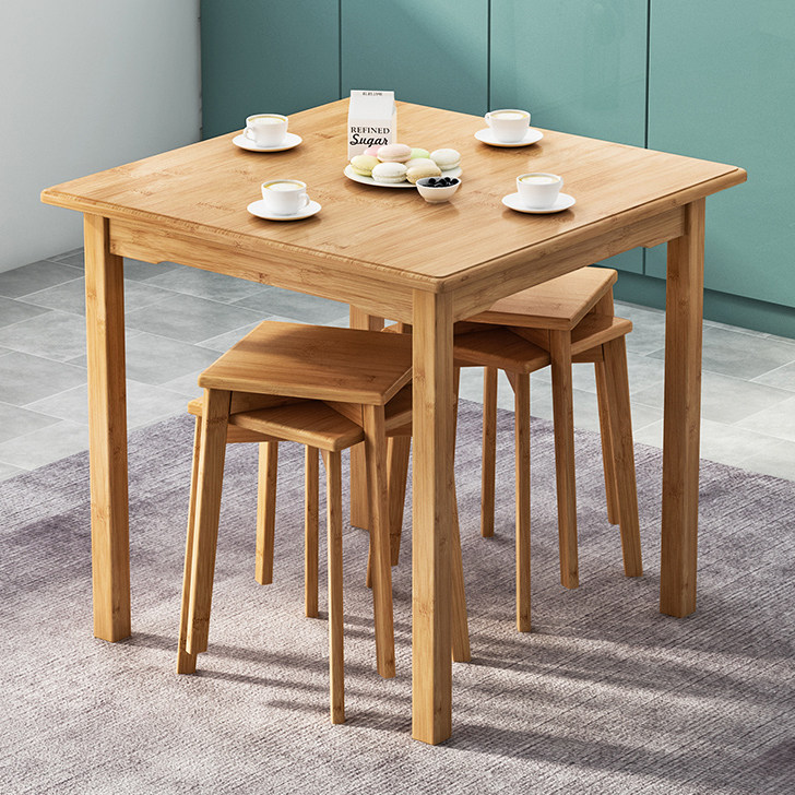 楠竹方桌子简约儿童学习桌吃饭桌正方形家用小户型餐桌实木四方桌